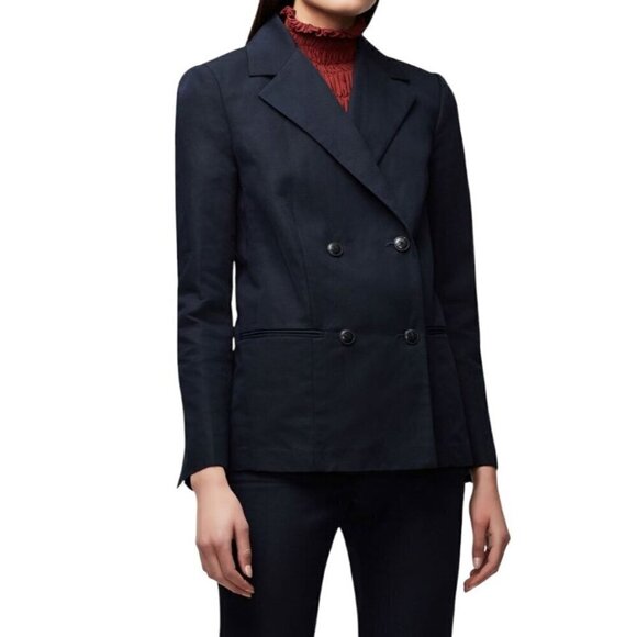 NWT Frame Easy Double Blazer Dark Navy, Size 2 - Picture 1 of 13